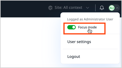 Focus mode switch Focus mode switch